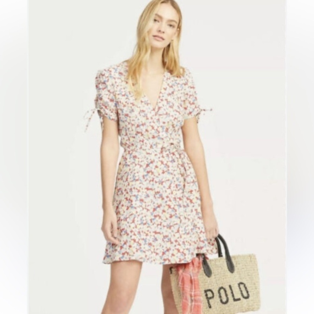 Polo Ralph Lauren Floral Crepe Wrap Dress Size 14